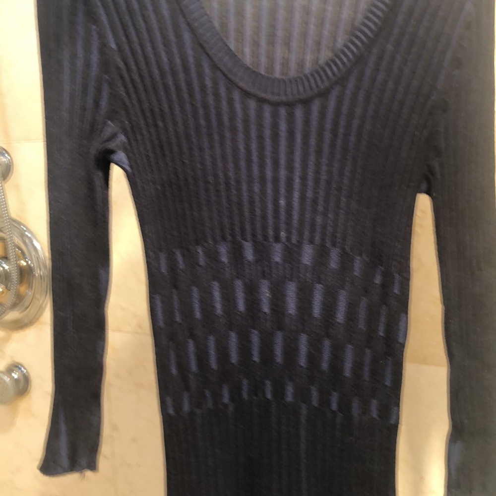 Max Studio Ripped Navy Blue Dress - Picture 2 of 6